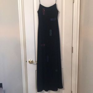 Black shoestring long dress